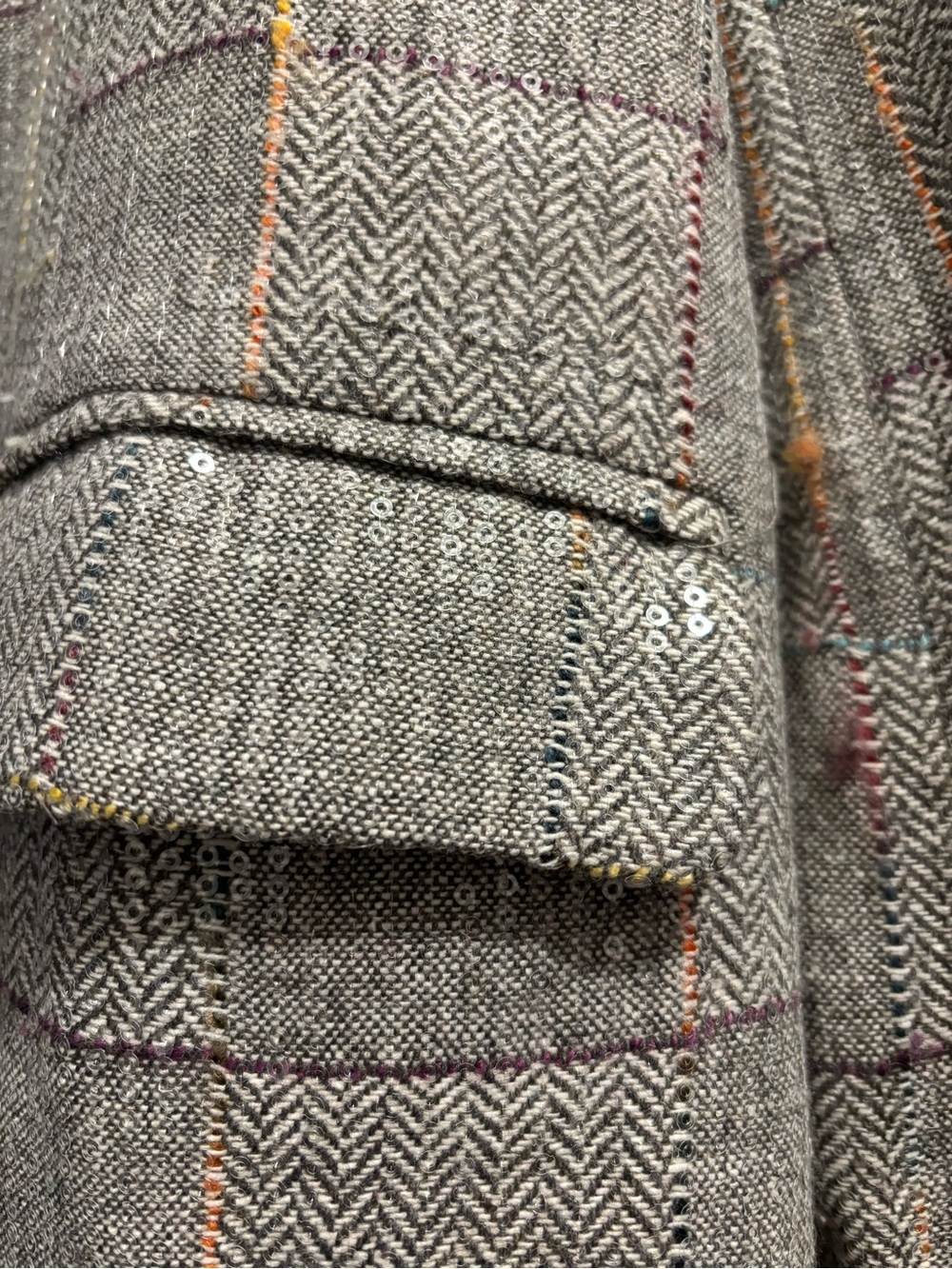 Joh Sequined Plaid Blazer size Medium